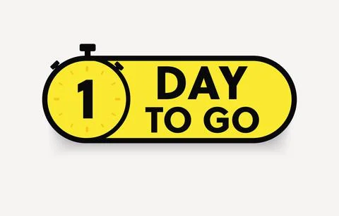 1 day to go last countdown icon. One day go sale price offer promo deal timer. 1 Illustrazione stock