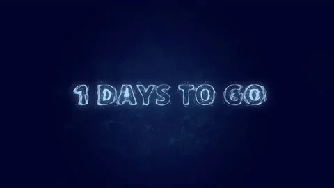 1 day to go text. Plexus with text 1 day to go. Plexus. 4K video Stock Footage 171624189