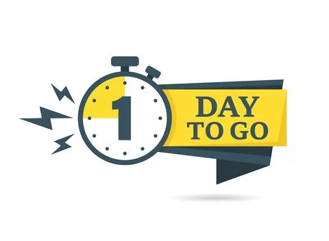 1 day left icon in flat style. Offer countdown date number vector illustrat.. 스톡 일러스트