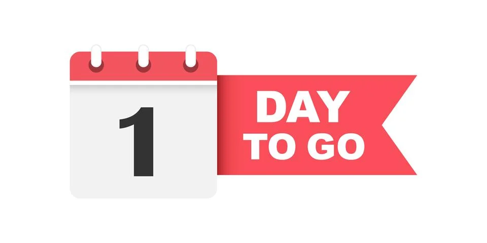 1 day left icon in flat style. Offer countdown date number vector illustrat.. イラスト素材