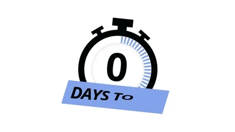 1 Days to go. Countdown timer. Clock icon. Time icon. Count time sale. Vídeo Stock 151532384