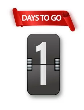 1 days to go icon set. Countdown of days remaining. Offer timer sticker limited 库存插图