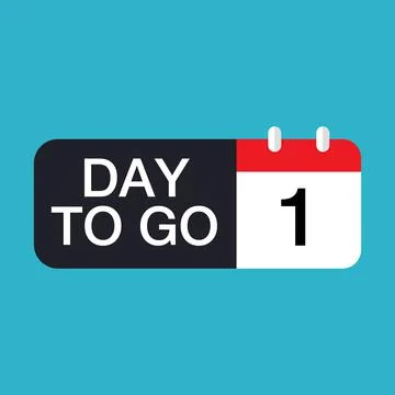 1 days to go last countdown icon. Stock Illustration