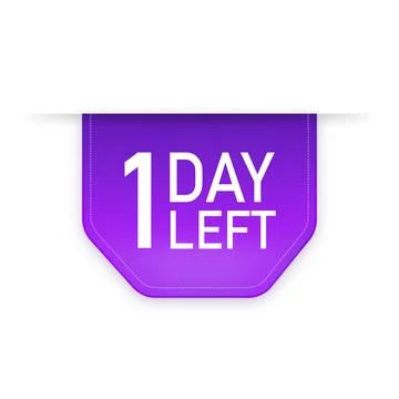 1 Days to go poster in flat style. Vector illustrations for time managment. Stockillustratie