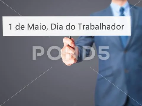 1 de Maio, Dia do Trabalhador (In Portuguese: 1 May, Labor Day) Stock Photos