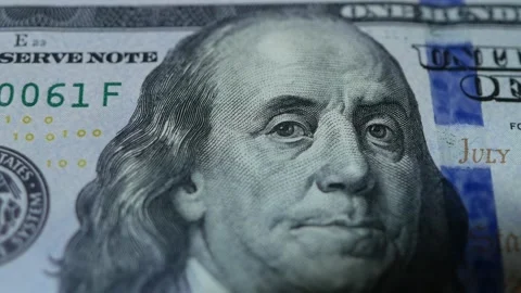 1 dollar and 100 dollar banknotes. Cash withdrawal. Money and finance Stock Footage 168148391