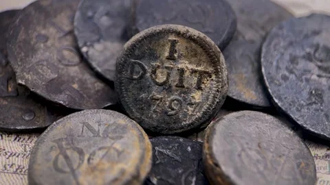 1 duit coin. Stock Footage 295146196