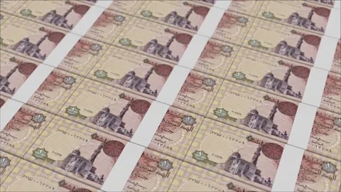 1 EGYPTIAN POUND banknotes printed by a money press 스톡 동영상 248985828