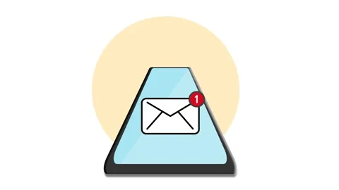 1 Electronic mail Pop-up on mobile phone, Message Notification 3D Animation.. Stock Footage 305698343