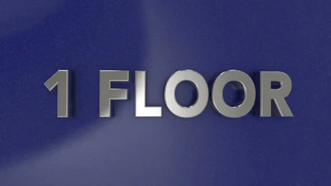 1 Floor 3D Silver Text Animation on Blue Background Stock Footage 346069802