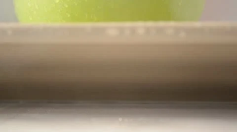 1 Green Apple, 2 Red Apples - Crane Up Stock Footage 22339903
