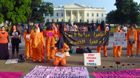 1 - Guantanamo Bay protest at the White House in Washington, DC Stock Footage 40208837