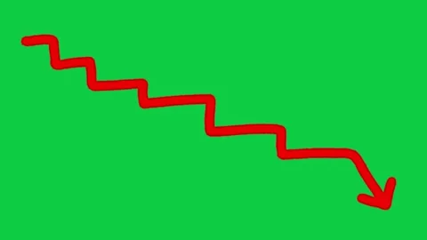 1. Hand Drawn Red Downward Arrow Brush Stroke Animation on Green Screen, Dec Stock Footage 345360759