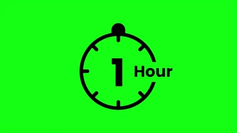 1 Hours green screen animation. Service opening hours, work time or deliver.. Stock Footage 333139350