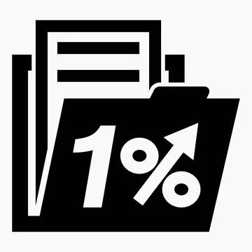 1% increase in stock prices. Increase in the value of securities. Stock Illustration
