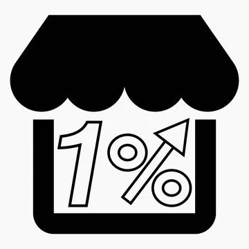 1% increase in store sales. Stock Illustration