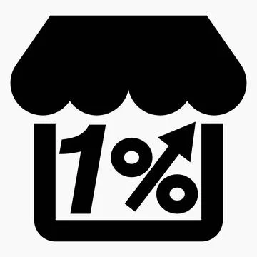 1% increase in store sales. Stock Illustration