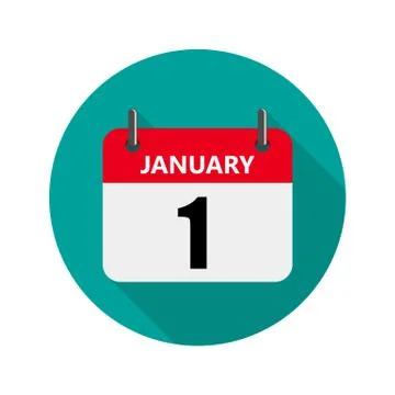 1 january Calendar icon. Vector illustration. Stock Illustration