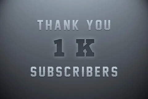 1 K subscribers celebration greeting banner with Metal Engriving Design Stock Illustration