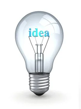 1 light bulb oln white background. three-dimensional image. 3d Illustrazione stock