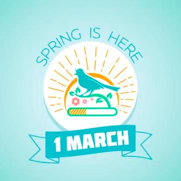 1 March - spring Stock Illustration