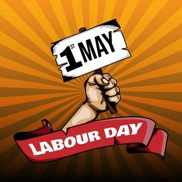 1 may labour day or mayday celebration vector design Illustrazione stock