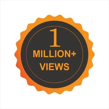 1 million + views vector icon for social media and commercial use. Stock Illustration