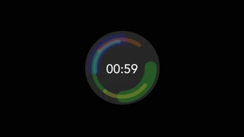 1 minute 4K animated Countdown Timer, over black background Stock Footage