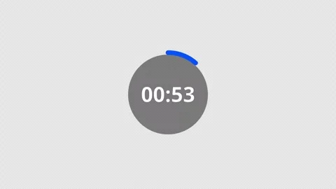 1 minute circle countdown animation from 60 to 0 seconds, countdown video Stock Footage 296036376
