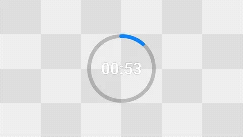 1 minute circle countdown timer animation from 60 to 0 seconds, countdown video Stock Footage 296037142