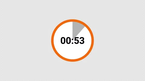 1 minute circle countdown timer animation from 60 to 0 seconds, countdown video Stock Footage 296084802