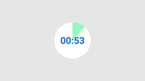 1 minute circle countdown timer animation from 60 to 0 seconds, countdown video Stock Footage 296085623