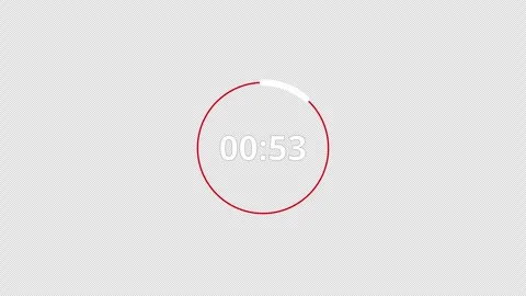 1 minute circle countdown timer animation from 60 to 0 seconds, countdown video Stock Footage 296148099