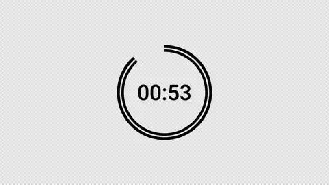 1 minute circle countdown timer animation from 60 to 0 seconds, countdown video Stock Footage 296149210