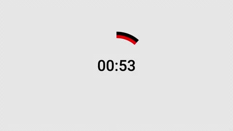 1 minute circle countdown timer animation from 60 to 0 seconds, countdown video Stock Footage 296149582