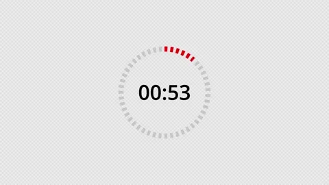1 minute circle countdown timer animation from 60 to 0 seconds, countdown video Stock Footage 296264960