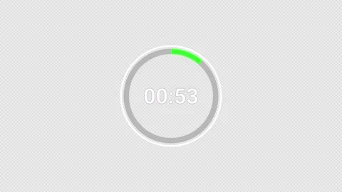 1 minute circle countdown timer animation from 60 to 0 seconds, countdown video Stock Footage 296266675