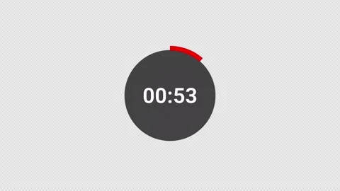 1 minute circle countdown timer animation from 60 to 0 seconds, countdown video Stock Footage 296268705