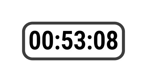 1 minute countdown animation on white background Stock Footage 313674281