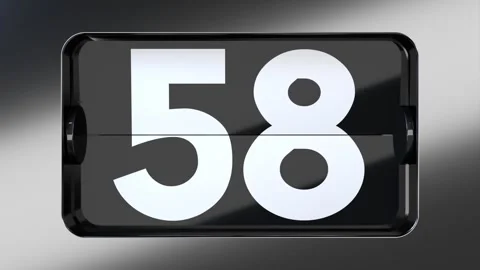 1 minute countdown timer from 60 to 1 - 3D 4k animation Stock Footage 282709635
