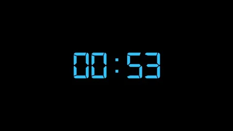1 Minute countdown timer animation. 4K motion count down timer. Stock Footage 315865432