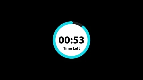 1 minute countdown timer Animation Isolated on Black Background Stock Footage 320948281
