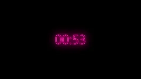1 minute countdown. Timer countdown background. Neon countdown numbers. Neo.. Stock Footage 310075211