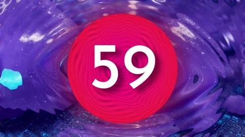 1 Minute Countdown Timer – Trippy Liquid Purple Abstract Background Video stock 330211369