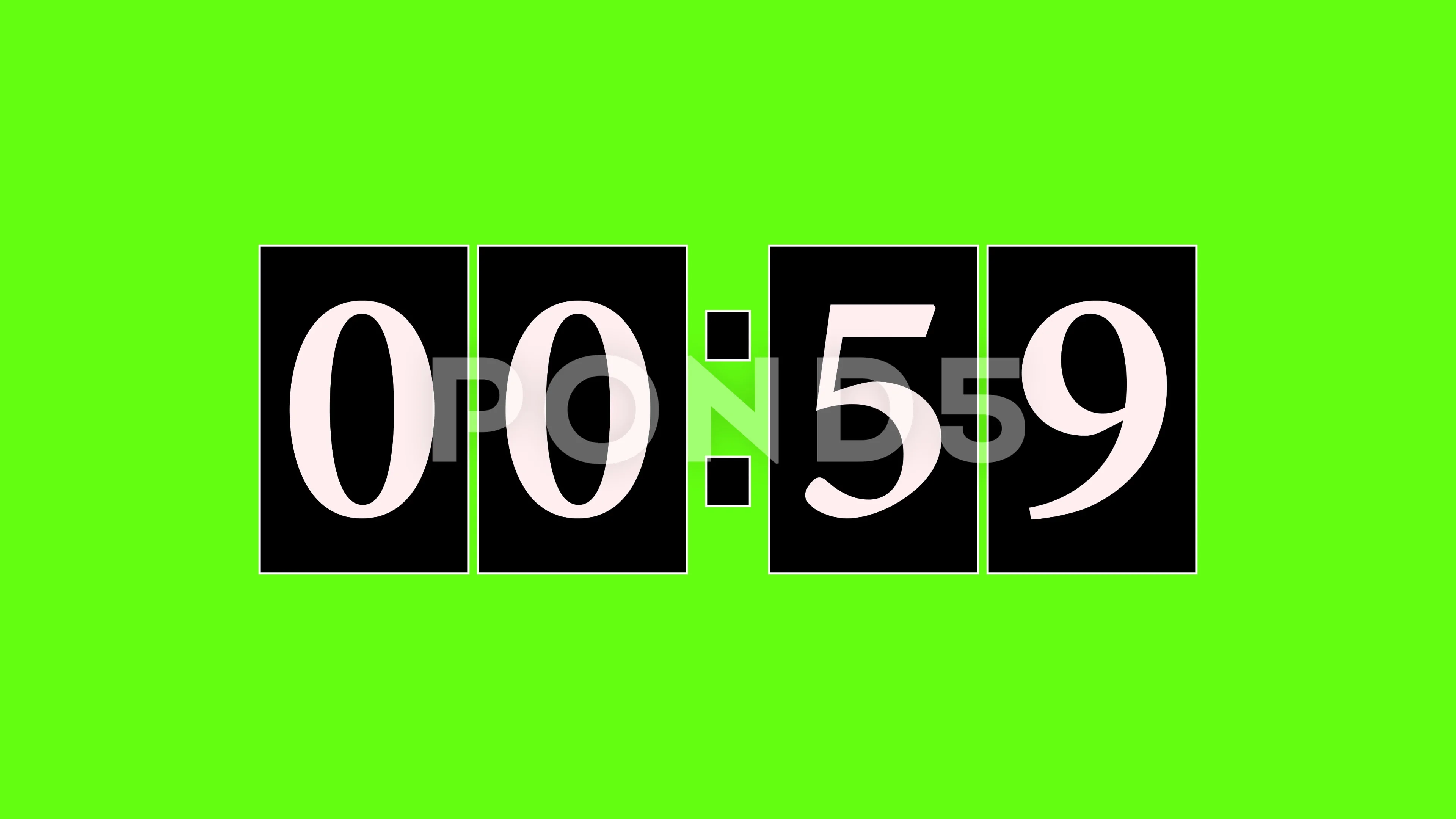 Digital Timer Clock Black Green - Stock Motion Graphics