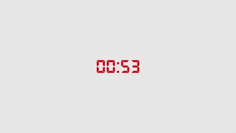 1 minute digital countdown animation from 60 to 0 seconds, countdown video Stock Footage 295925458
