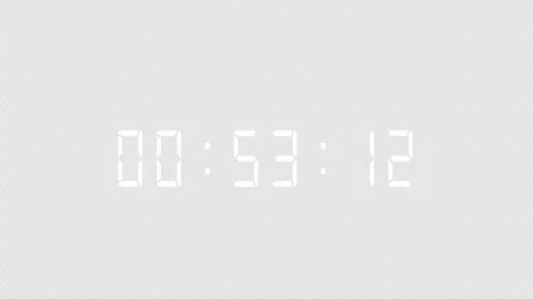 1 Minute Digital Timer Counter Animation White Alpha Channel Video stock 330120759