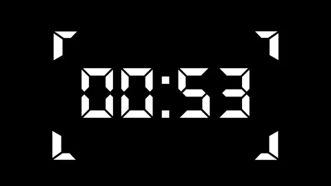1 minute display countdown timer animation with Black Background Stock Footage 319486940
