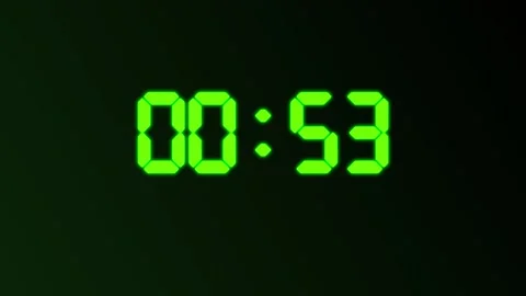 1 minute display timer counting down minutes and seconds Animation Stock Footage 320948296