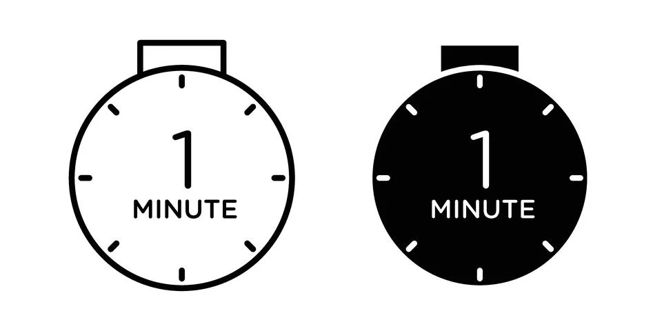 1 minute icon concept. best for web design Stock Illustration